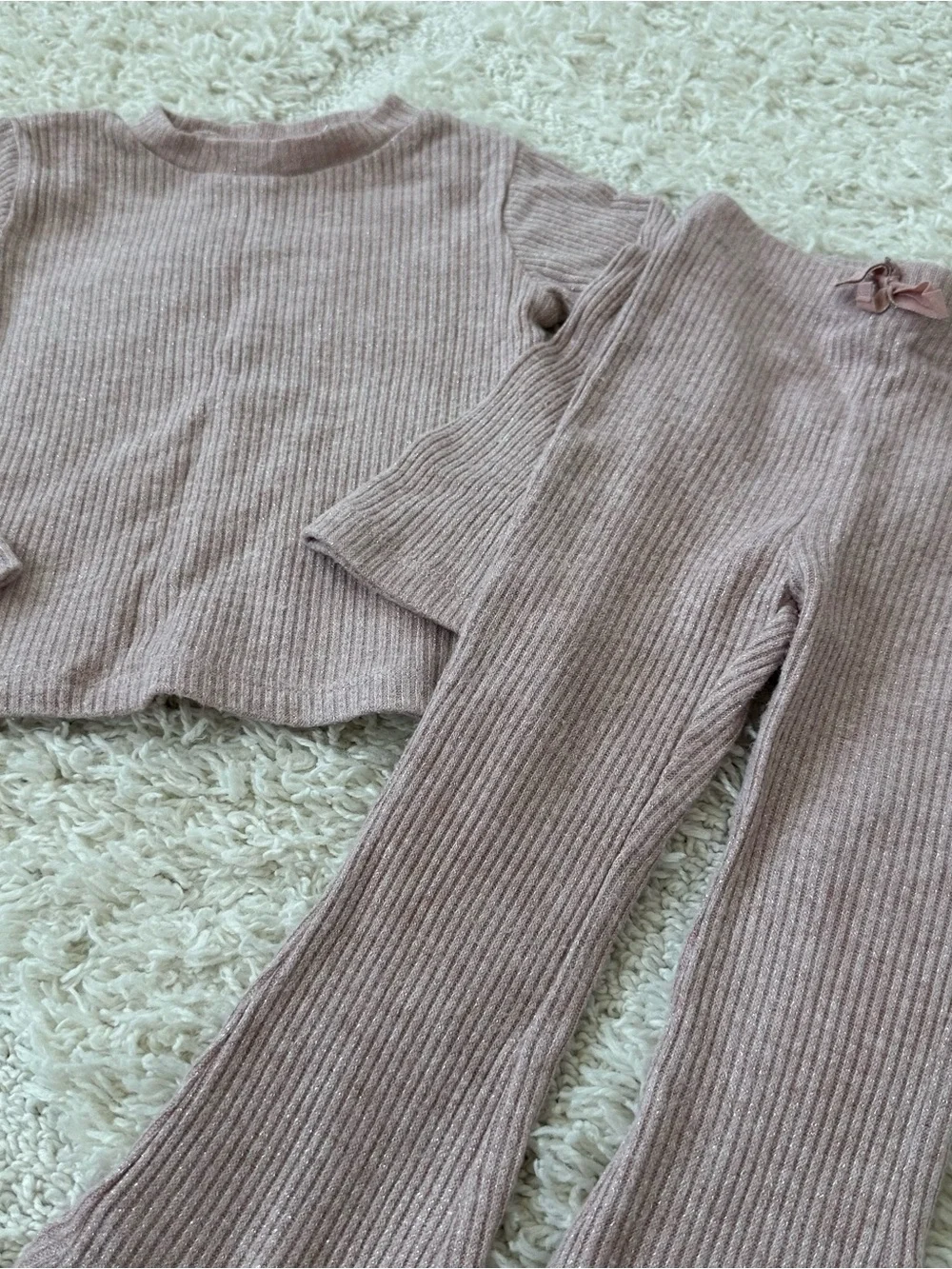 Zara Pink Ribbed Sparkle Set